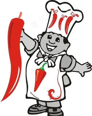 厨师辣椒矢量图图片