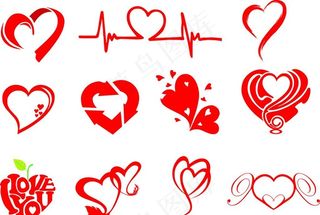 桃心矢量图图片