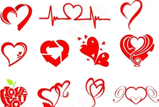 桃心矢量图图片