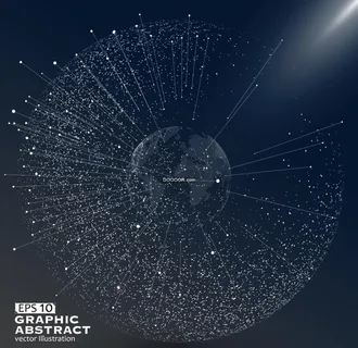 科技感数字地球点线构成世界图片 科技感数字地球点线构成世界图片