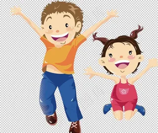 卡通人物小人可爱跳跃图片