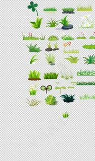 卡通小草清新绿色可爱小草青草萌图片