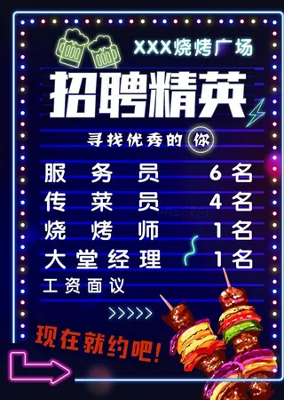 烧烤招聘图片