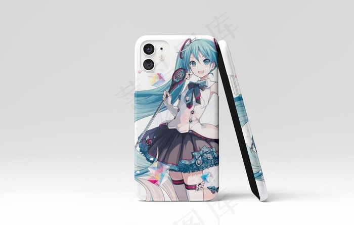 手机壳贴图 初音未来 样机图片(3000X2000(DPI:300))psd模版下载