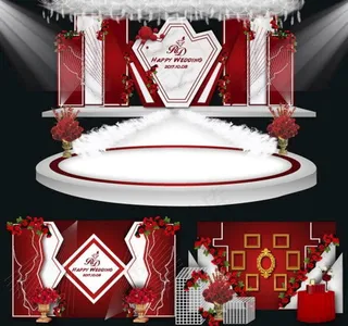 红白色婚礼设计图片