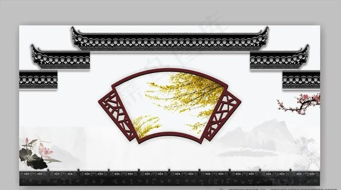 马头墙 古建筑图片(150X80)cdr矢量模版下载