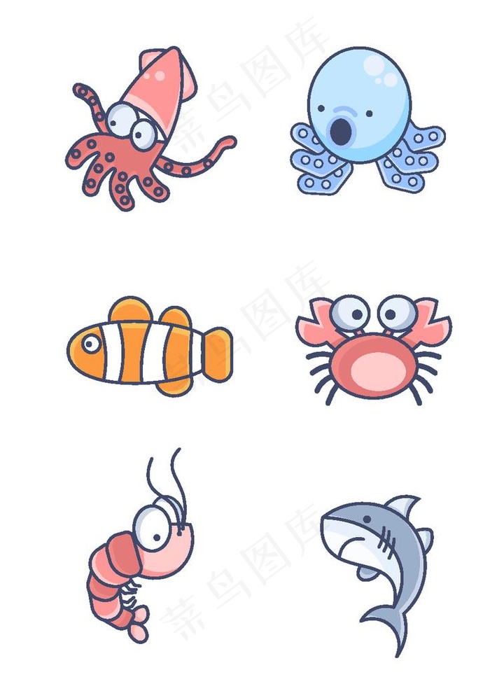 卡通海洋生物图片