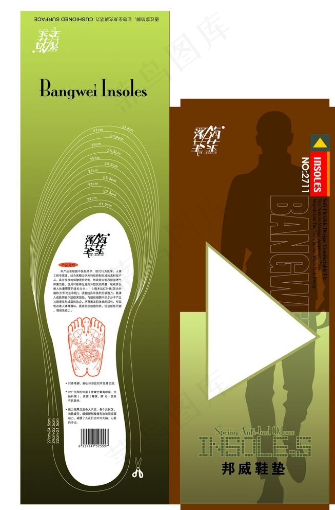 鞋垫包装图片(3035X4535(DPI:300))psd模版下载