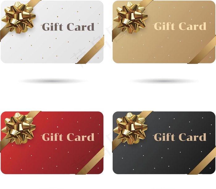 四色礼品卡模板图片