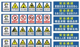工地标语 安全标语 通道标志图片