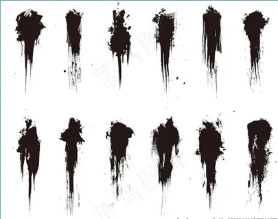 水墨 毛笔 笔触 墨点 墨迹图片