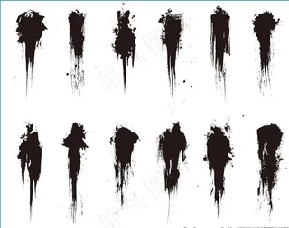 水墨 毛笔 笔触 墨点 墨迹图片