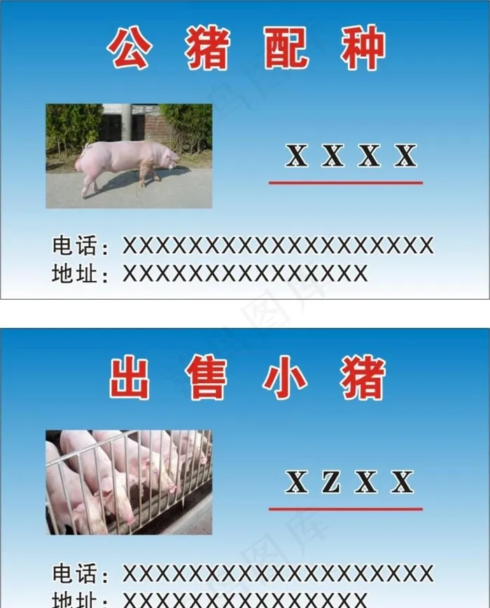 养猪名片图片cdr矢量模版下载