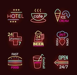 霓虹灯广告牌图片