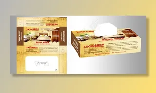 木业抽纸盒(展开图)图片