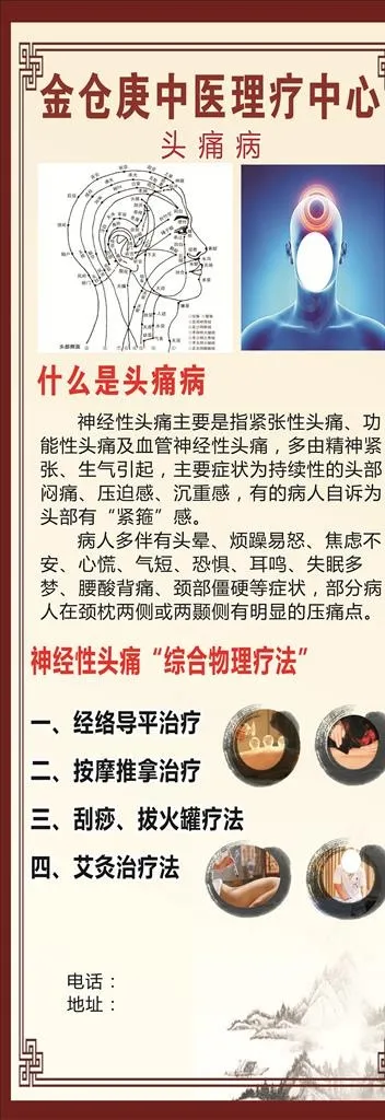 头痛病展架图片cdr矢量模版下载