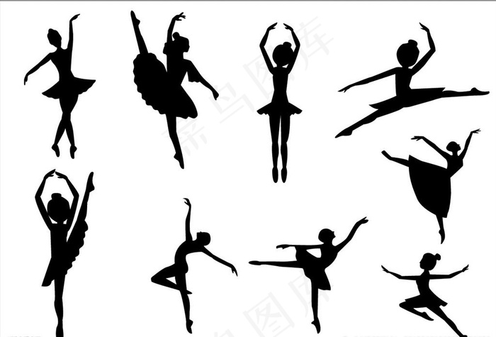 芭蕾舞矢量图图片