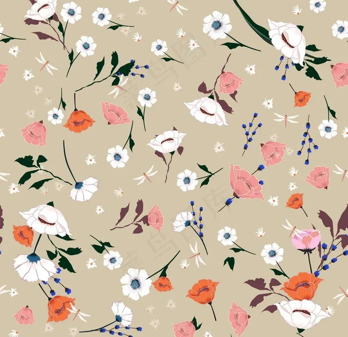 无缝印花图案图片eps,ai矢量模版下载