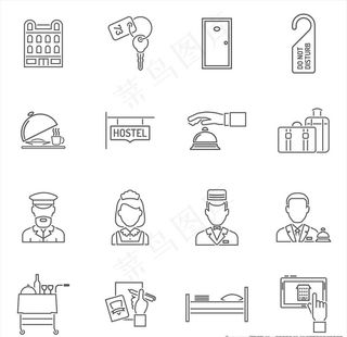 酒店主题图标icon图片