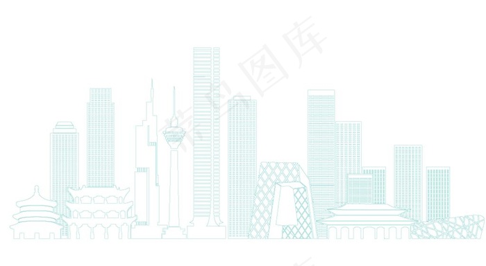 北京建筑图片ai矢量模版下载