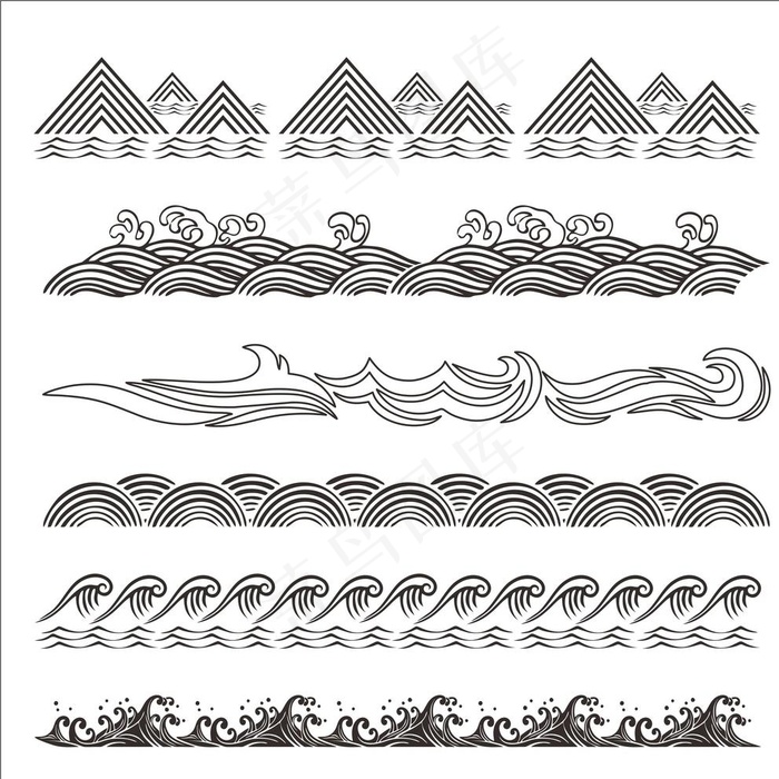 海浪 矢量素材图片