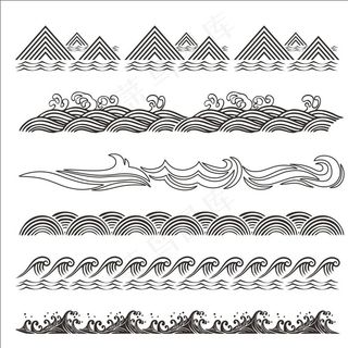 海浪 矢量素材图片