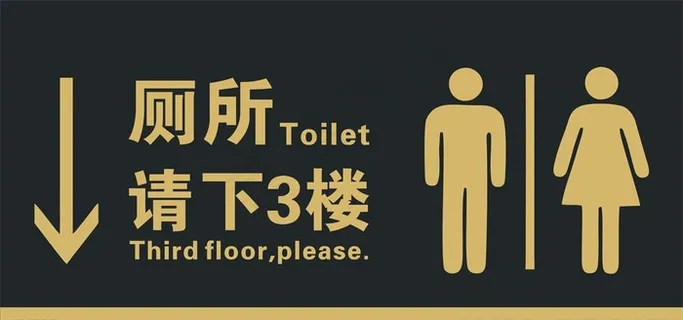 洗手间指示牌图片
