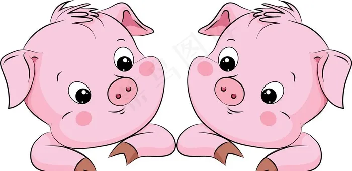 猪卡通图片eps,ai矢量模版下载