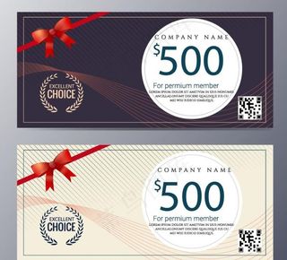 优惠券代金券矢量图片