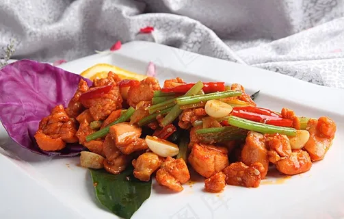 芹菜蒜仔鸡块图片 芹菜蒜仔鸡块图片