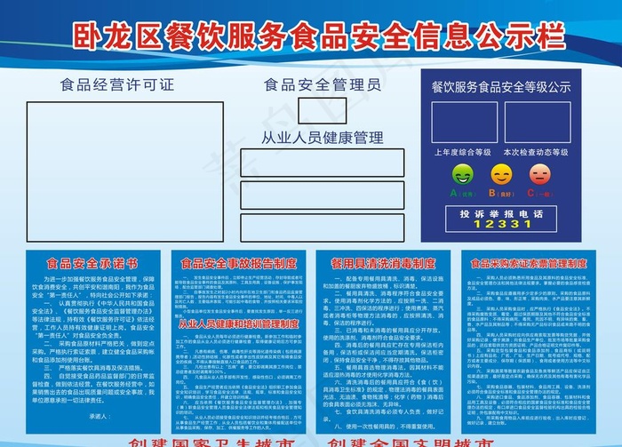 食品安全公示栏展板图片