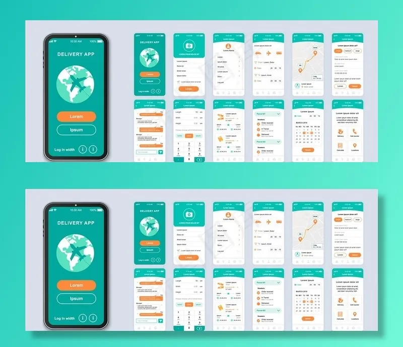 APP界面设计图片ai矢量模版下载