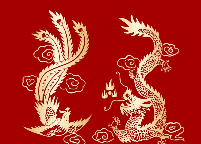 龙凤矢量图图片cdr矢量模版下载