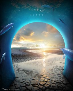 影楼设计隧道风景模板图片