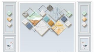 浮雕花 鹿 大理石色块 背景墙图片