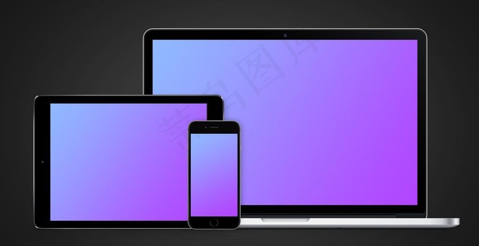 苹果电脑平板手机电子设备样机图片psd模版下载