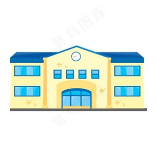 卡通蓝色学校图片
