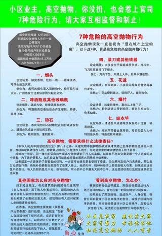 小区业主  高空坠物图片