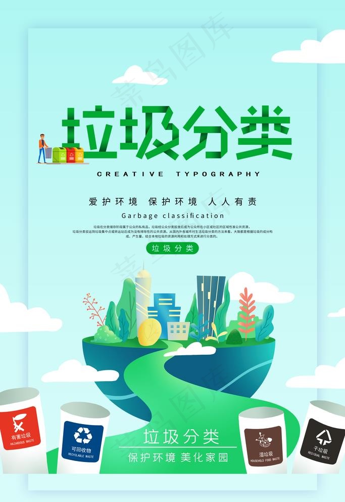 垃圾分类图片(3543X5315(DPI:150))psd模版下载