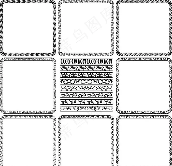 欧式花纹花边框图片ai矢量模版下载