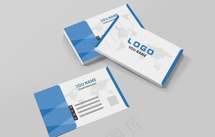 蓝色商务名片图片