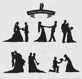 婚礼人物剪影素材图片