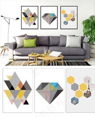 几何图案装饰画图片