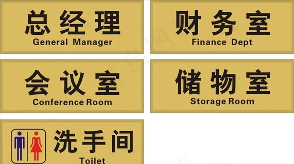 金色高档科室牌门牌图片