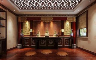 中式礼堂礼佛3D模型图片