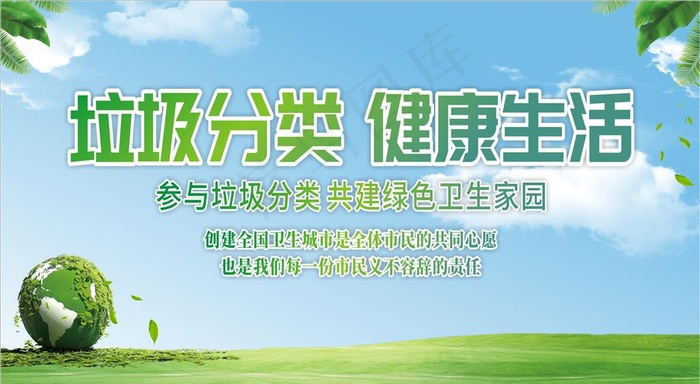 垃圾分类展板图片cdr矢量模版下载