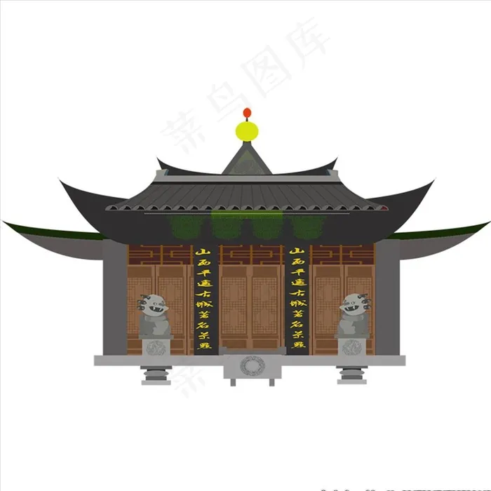 山西平遥古建系列图片ai矢量模版下载