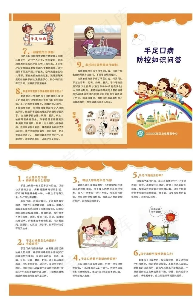 手足口病三折页图片cdr矢量模版下载