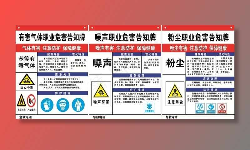 职业危害告知牌图片cdr矢量模版下载