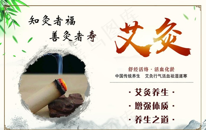 艾灸海报吊旗图片psd模版下载